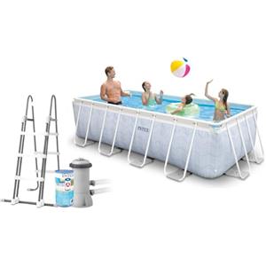 Intex 4m x 2m x 1m Chevron Prism Rectangular Pool Set, Set-up Size: 4.00m x 2.00m x 1.00m (26780NP)