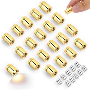 BTFO 20pz Luci LED in Miniatura, Piccole Luci LED Decorative con 10 Batterie di Ricambio Extra per Case Delle Bambole Fai Da Te Costruzioni Decorazioni per Feste (Bianco Caldo)