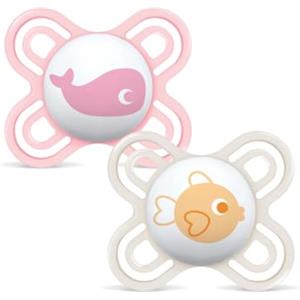 MAM Perfect Succhietto 0-2 mesi con porta ciuccio incluso, Rosa | Confezione sterilizzante portatile, Tettarella ultrasottile e flessibile, Silicone SkinSoft, Senza BPA/BPS