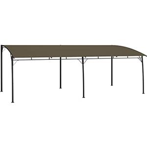 Fisinber Gazebo da giardino, 6 x 3 x 2,55 m, colore tortora, grande pergola con robusto telaio in acciaio per giardino e terrazza, versatile copertura per terrazza e carport per veicoli