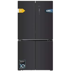 Cecotec Frigorifero Americano 4 Porte in Vetro 490 L Bolero CoolMarket 4D 490 Glass E. Altezza 183 cm, larghezza 91 cm, basso consumo, inverter Plus, Fast Cooling e Freezing, Total NoFrost