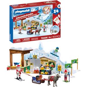 PLAYMOBIL | Christmas | Calendario dell'Avvento: Al Polo Nord | Mondo natalizio in 24 giorni con Babbo Natale, elfi, renna e ufficio postale | Per bambini dai 4 anni in su | 72226