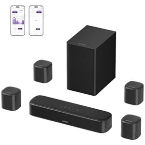 ULTIMEA Soundbar 7.1 per dispositivi TV, sistema audio surround per home | 350 W di potenza di picco, subwoofer da 5,25", controllo app, HDMI ARC, Bluetooth® 6.0