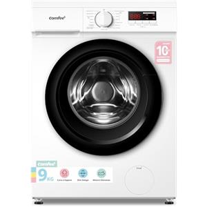 COMFEE' Lavatrice Slim 9 kg Classe A 1400 Giri Motore BLDC Silenzioso | 15 Programmi, Steam, Quick Wash e Design Compatto per Famiglie e Grandi Carichi CFP01EW90W