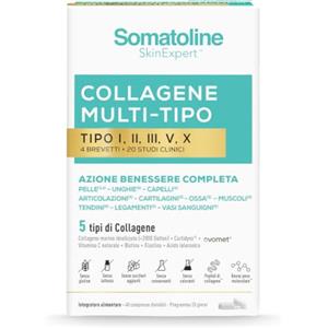 Somatoline SkinExpert Granions by Somatoline Collagene Marino 5 Tipi Biotina 40 Compresse | Collagene Tipo I, II, III, V e X, Ovomet, Acido Ialuronico, Elastina, Biotina, Vitamina C, Rame, 40 Compresse