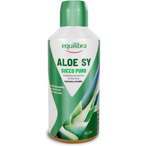 Equilibra Aloe-sy Succo Puro, Aloe Vera da Bere, 1000 ml per 20 Giorni | puro succo di aloe lavorata a freddo, azione depurativa e lenitiva, senza glutine, senza aloina