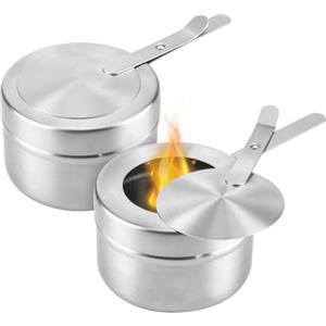 HO-SFSM 2 bruciatori per fonduta, contenitore per pasta combustibile | Pasta combustibile per scaldavivande, bruciatore portatile per fonduta, per Hot Pot, Dry Pot Cuisine, buffet, all'aperto