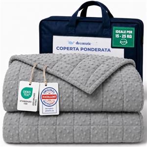Dreamzie-Coperta Ponderata Bambini 2,4 kg 90x120cm,Coperta Pesante | Microperle di vetro ipoallergeniche · Ideale per peso corporeo 15-25 kg · OEKO-TEX · Lavabile in lavatrice