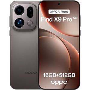 OPPO Find X9 Pro 5G 16+512GB, Smartphone sbloccato AI, Display ProXDR 6,78 120Hz, Fotocamera Hasselblad da 200 MP, 4K Motion, 7500 mAh, IP69, Titanium Charcoal