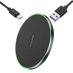 SureFly Caricabatterie wireless rapido da 35 W, caricatore a induzione universale compatibile con 16/15/14/13/12 Pro Max, Samsung Galaxy S25/S24/S23/S22/S21 Ultra, AirPods Pro, Wireless Charger con cavo USB-C