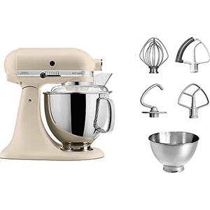 Kitchenaid Planetaria - Artisan - Robot da Cucina con testa inclinabile e 7 accessori - 4.8 L - Impastatrice - Color Fresh linen