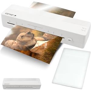 GENIE LA 400 - Plastificatrice a caldo A4, con 2 rulli riscaldanti, per scuola, ufficio e home office, plastificatrice A4 con pellicole plastificatrici
