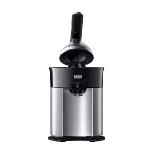 Braun CitrusQuick 7 - Spremiagrumi Elettrico con Leva, Spremi Arance da 160W con Antigoccia, Beccuccio per Bicchieri Alti, Parti Lavabili in Lavastoviglie, Nero (CJ7050BK)