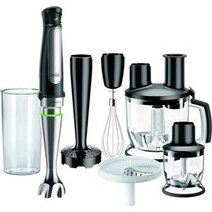 Braun MultiQuick 7- Frullatore a Immersione con Tecnologia SplashControl, ActiveBlade, Selezione di Velocità Precisa, Robot 1,5L, Tritatutto, Frusta, Bicchiere 600 mL, 1000W, Nero (MQ7087X)