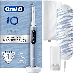 Oral-B Spazzolino Elettrico Ricaricabile iO 9 Blu Edizione Limitata, 1 Testina Di Ricambio, 1 Custodia Da Viaggio, 1 Astuccio Magnetico. 1 Spazzolino