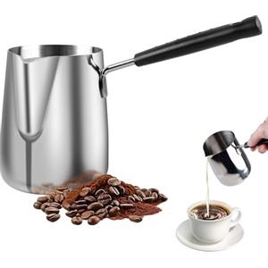 BORDEAG Caffettiera Turca, Caffettiera Moka, 600ml Fornello Teiera, Scaldalatte, Caffettiera Greca, Caffettiera Araba, Cezve Turco Briki per Cucinare, Scalda Cioccolato, Sciogliere Burro