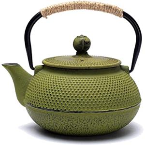 Zen et Ethnique Tetsubin - Teiera giapponese da 0,6 litri, colore: Verde patinato nero