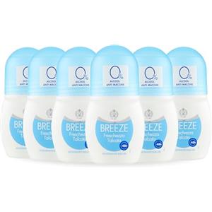 BREEZE | Deodorante Roll On Freschezza Talcata, 6x50 ml