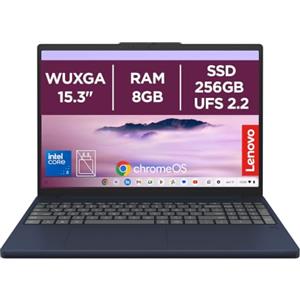 Lenovo Chromebook Plus - Notebook 15.3" IPS, Intel Core 3 N355, 256 GB UFS 2.2, RAM 8 GB, ChromeOS, Cosmic Blue - Laptop Leggero per Studio, Streaming e Uso Quotidiano - Caricatore non incluso