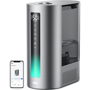 Dreo 6L umidificatore per camera da letto, intelligente per grandi ambienti, bruma calda/fredda, per piante e bambini, riempimento superiore, 60 ore autonomia, silenzioso, timer, Google/Alexa, HM713S