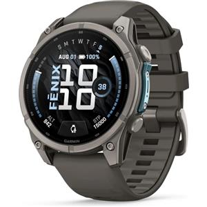 Garmin fēnix 9 (47mm) - Titanio con cinturino in silicone Pebble Gray