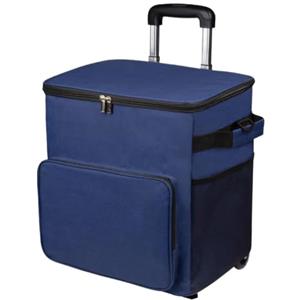 Generico Borsa Frigo con Ruote Borsa Termica Morbida | Carrello Portatile Impermeabile con Manico 35L per Giardino Spiaggia Shopping Campeggio