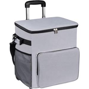 Diuyzoc Borsa Frigo con Ruote Borsa Termica Morbida | Carrello Isolato con Manico Borsa 35L Impermeabile per Viaggio Picnic Giardino Esterni Spiaggia Campeggio