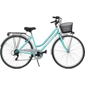 MADICKS Bicicletta Donna da Passeggio Olanda Misura 28 Bici da città Vintage retrò con Cestino Tiffany Turchese Con Cambio