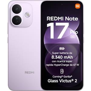 XIAOMI REDMI Note 17 Pro 5G, Smartphone 6+256GB, Purple, Batteria da 8340 mAh | Fotocamera OIS 50MP, HyperCharge 67W, Snapdragon®6s Gen4, Display Flagship Alta Luminosità 3500nit, Protezione Occhi, HyperAI