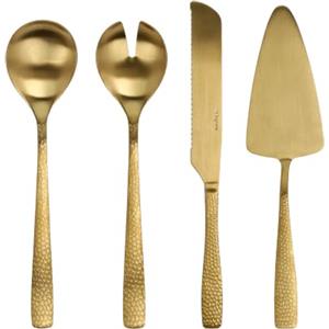 Tognana Pauline, set 4 posate da portata, acciaio inox, oro
