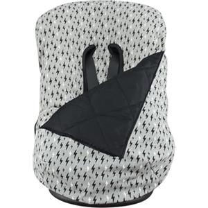 JYOKO KIDS Copertina + Sacco universali per Ovetto, navicella o lettino, seggiolino auto compatibile con Römer, per passeggino bebè neneonato fino a 14 mesi (Black Rayo, Cotone)