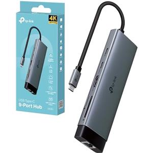 TP-Link UH9120C Hub USB-C 9-in-1 HDMI 4K Gigabit PD 100W Adattatore | Per Ampliare la Connettività di Laptop e Tablet, Monitor, Alimentazione, Schede, Type-C e Tre Porte Type-A a 5Gbps