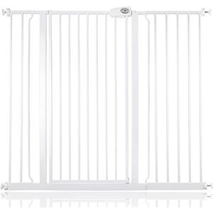 Bettacare Cancelletto Child & Pet per Bambini e Animali, 120.3cm - 127.9cm, Bianco, Cancelletto Extra Alto con un'Altezza di 104cm, Cancelletto per Bambini e Barriera per Animali Domestici