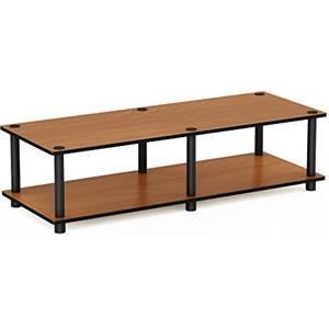 Furinno Supporto per TV, Legno, Ciliegia Chiaro/Nero, Grande