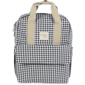 Walking Mum. Borsa zaino I Love Vichy. Borsa fasciatoio per passeggino. Design versatile con manici corti e cinghie per il trasporto sulle spalle. Colore: nero. Dimensioni: 37 x 28 x 12 cm.