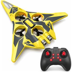 Holyton Drone Caccia RC J50 per Bambini 8-12 Anni, Aereo con Luci, 2 Batterie | Elicottero RC con Volo Stabile Ottico, Volo Circolare a 360°, Flip 3D, Facile da Pilotare, Regalo per Bambini e Bambine