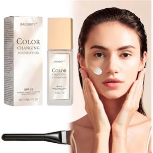 BAOSROY Mira Glow Fondotinta Pelli Mature,Fondotinta Cambia Colore 30ML,SPF15 Fondotinta Cambia Colore Impeccabil,Fondotinta Cambia Colores,Fondazione per Trucco che Cambia Colore