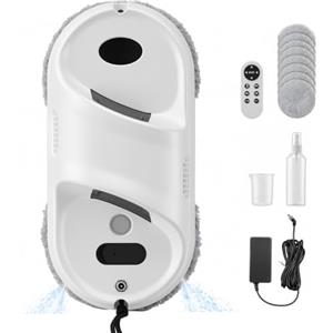 Yapasopu Robot lavavetri elettrico 2800 PA 0.25m/min, Pulisci vetri elettrico con doppio sistema spruzzatura aggiornato, 3 modalità di pulizia, Robot lavavetri finestre