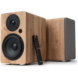 VULKKANO A5 ARC MKII Casse per TV Bluetooth HDMI ARC | Woofer 5,25, 100W, telecomando, Bluetooth 5.0, HDMI ARC, Ottica, RCA, USB, uscita subwoofer, finitura legno