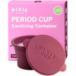 Pixie Cup Pixie contenitore sterilizzante compatto per coppetta mestruale - pieghevole, riutilizzabile e adatto al microonde per coppette e dischi
