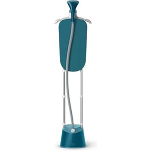 Philips 1000 Ferro da Stiro Verticale a Vapore con Asse, 1800W, 1.8L | Asse integrato, serbatoio da 1,8L, 3 impostazioni di vapore, rimuove le pieghe, Blu (STE1040/20)