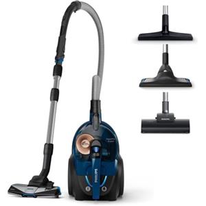 PHILIPS PowerPro Expert Aspirapolvere Senza Sacco - Motore Potente da 900W, Filtro HEPA Allergy Lock, TriActive+ per Pavimenti e Tappeti, Blu (FC9745/09)