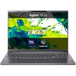 Acer Aspire 16 AI Laptop 16" WUXGA+ OLED Processore Intel Core Ultra 5 226V | 16 GB RAM | 512 GB SSD | Copilot+ PC | Windows 11 | Tastiera QWERTY | Alimentatore