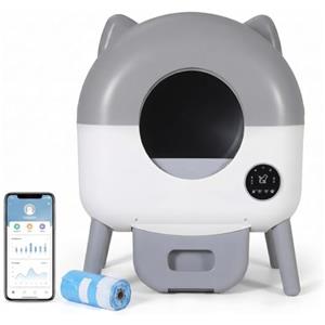 Garvee Lettiera Gatto Autopulente da 76L, Toilette per Gatti XXL, con Sensori Intelligenti di Sicurezza, Controllo App, Anti-odore, Illuminazione LED Notturna, Ideale per Più Gatti