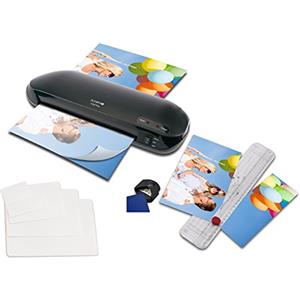 Olympia - A230 Plus Set di plastificazione 4 in 1, di alta qualità, con taglierina, 15 fogli misti da DIN A4 fino al formato biglietto da visita e fustellatrice arrotonda angoli