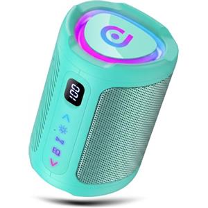 aowoka Cassa Bluetooth Portatili senza fili con luce LED, Display Digitale Intelligente+Smart EQ, Altoparlante Bluetooth Bassi Potente, Bluetooth 5.4, Speaker da Esterno per Viaggi, Sport, Feste (Verde)