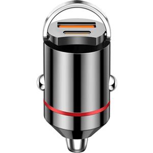 Vinmooog Caricatore Auto USB-C + USB-A 30W PD QC3.0 - Caricabatterie Accendisigari Con Ricarica Rapida per Cellulare - Accessori Auto