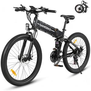 SAMEBIKE L026-II Mountain Bike Elettrica Pieghevole, E-bike 26" | Bicicletta elettrica per adulti, batteria rimovibile 48V14AH, cambio SHIMANO a 21 velocità, 100 km di autonomia, coppia 75 Nm