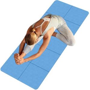 Generico Tappetino Yoga Da Viaggio Leggero Impermeabile 6 mm di Spessore Antiscivolo | Materassino Allenamento Domestico Tappetino Pieghevole Portatile per Casa, Viaggi, Meditazione, Allenamenti
