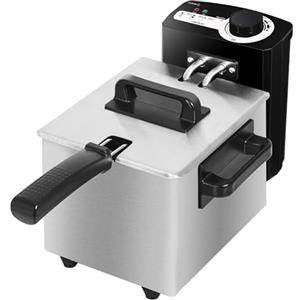Cecotec Friggitrice Elettrica con Olio Cleanfry 1.5L. 1000W, Acciaio Inox, Filtro OilCleaner, Temperatura 190ºC, Vasca Smaltata Lavabile Lavastoviglie, Indicatore Luminoso, Surriscaldamento